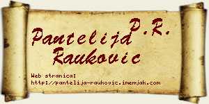 Pantelija Rauković vizit kartica